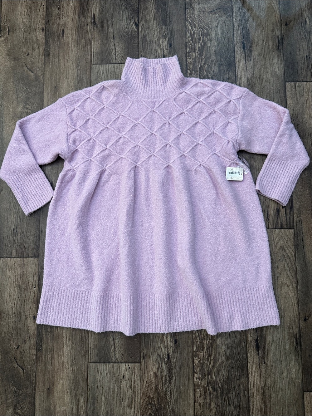 Free People Knitted Turtleneck 29% Wool Sweater Dress Women’s Size M Lavender